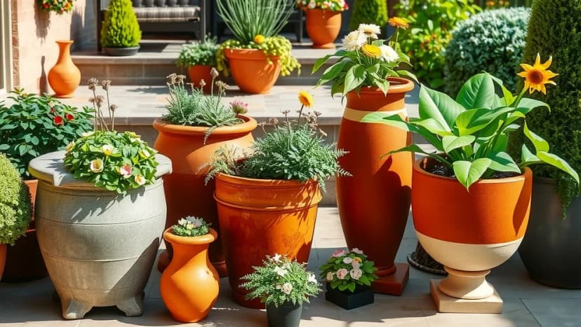 Stora krukor utomhus rea sparar pengar